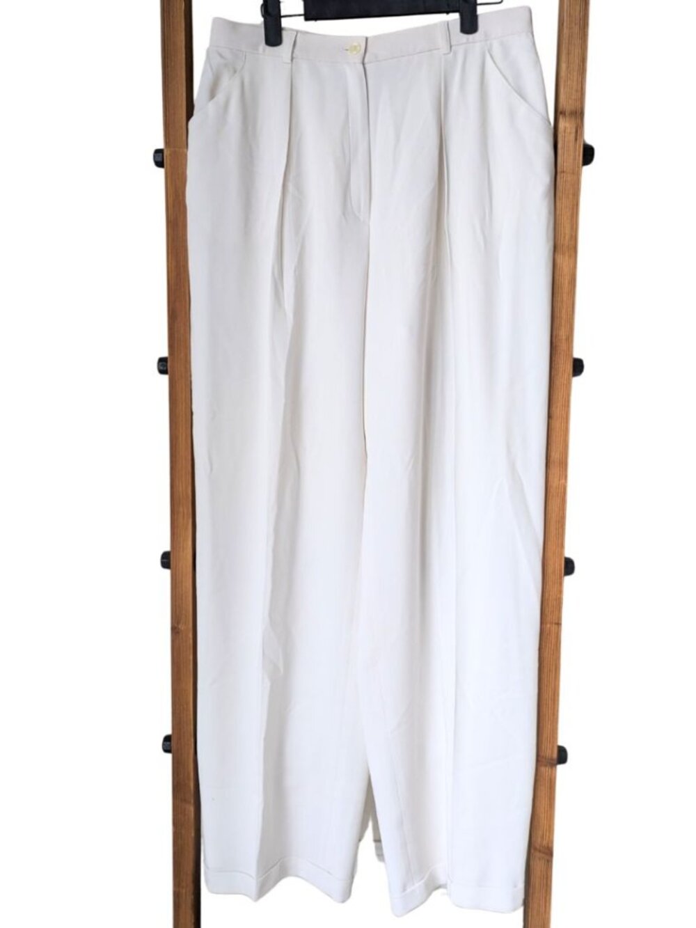 Jones New York Women's White Pleated Pants - Size 12